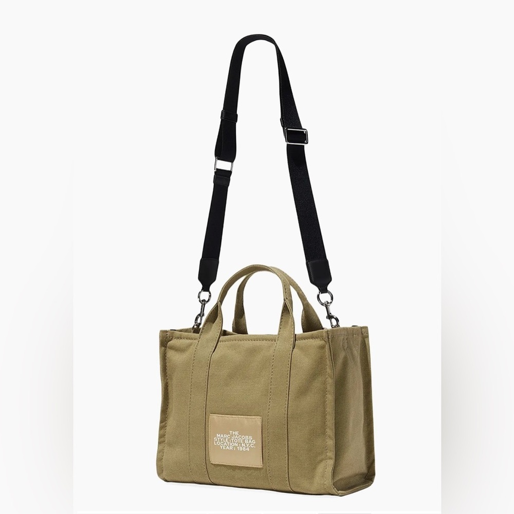 Marc Jacobs “The Tote Bag” Canvas Crossbody Tote Khaki Slate Green - Picture 2 of 8